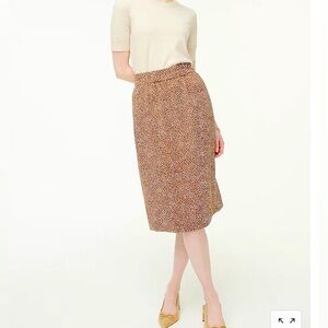 NWT J.Crew Pull On Skirt Fully Lined Glazed Pecan Ivory